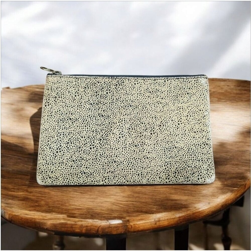 Madewell Pouch Wallet Coin Bag Animal Print Cheetah Calf Hair Textured C…